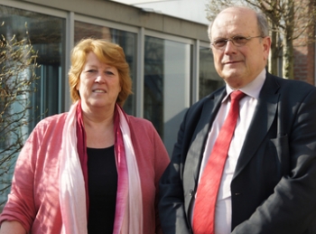 Beschermers Burgemeester Peter Cammaert van Roermond en Wethouder Marianne Smitsmans-Burhenne